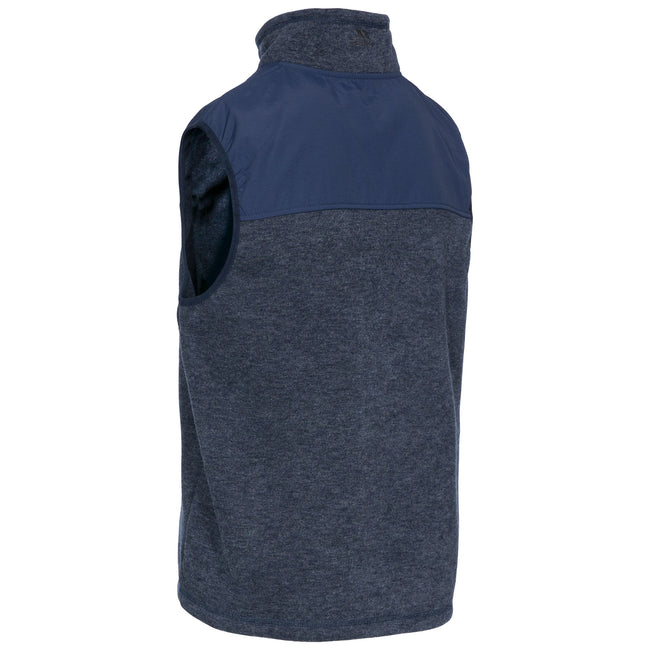 Navy Melange - Back - Trespass Mens Leafminer Fleece Gilet