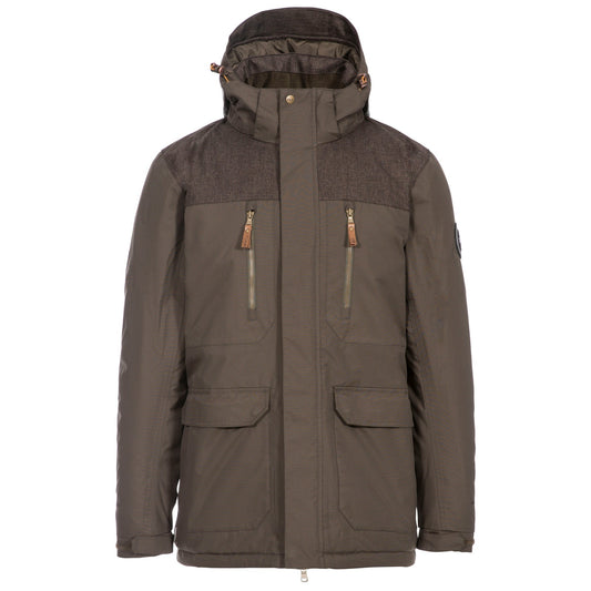 Peat - Front - Trespass Mens Rockwell Waterproof Jacket