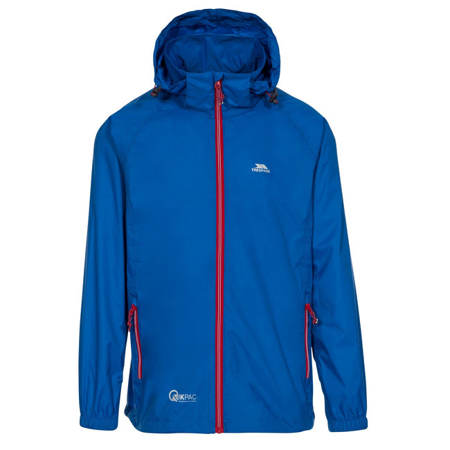 Blue - Front - Trespass Qikpac X Unisex Packaway Jacket