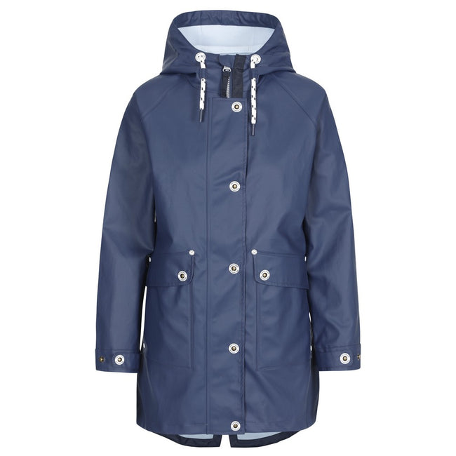 Navy - Front - Trespass Womens-Ladies Shoreline Rain Jacket