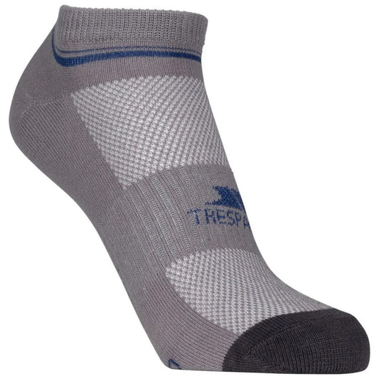 Platinum-Dark Grey - Front - Trespass Unisex Adults Isolate Coolmax Trainer Sock (Pack Of 2)