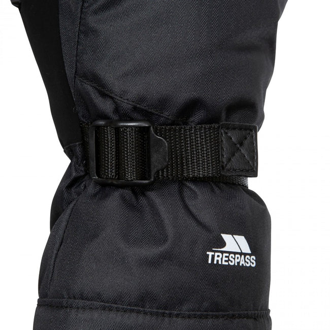 Black - Back - Trespass Unisex Adults Adarek Leather Ski Mitt