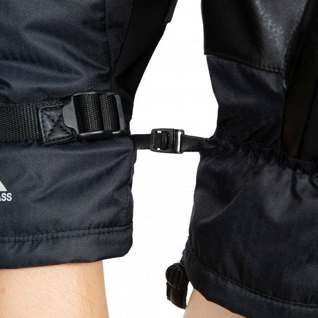 Black - Side - Trespass Unisex Adults Adarek Leather Ski Mitt
