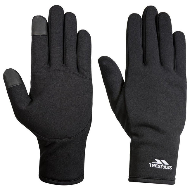 Black - Front - Trespass Unisex Adults Poliner Power Stretch Glove