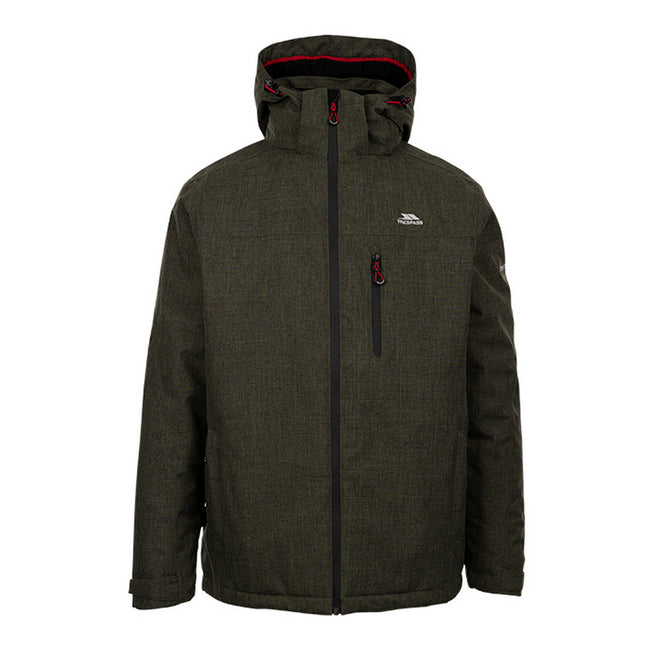 Dark Vine Marl - Front - Trespass Mens Fyfinn Padded Waterproof Jacket