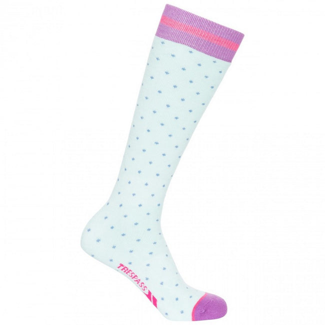 Bluebell-Aqua - Close up - Trespass Kids-Childrens Replicate Ski Tube Sock (Pack Of 2)