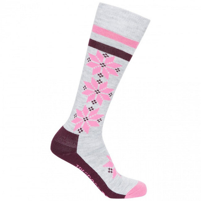 Grey Melange - Side - Trespass Womens-Ladies Snowfall Thermal Ski Socks (Pack Of 1)