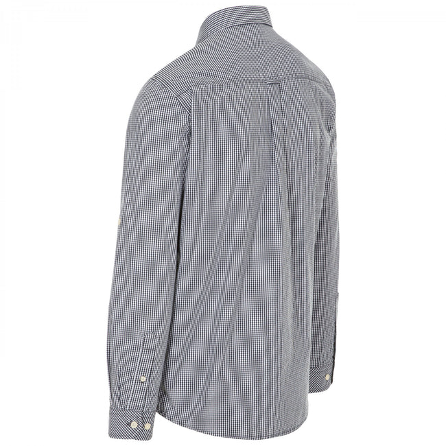 Black Gingham - Back - Trespass Mens Yaddlethorpe Cotton Shirt