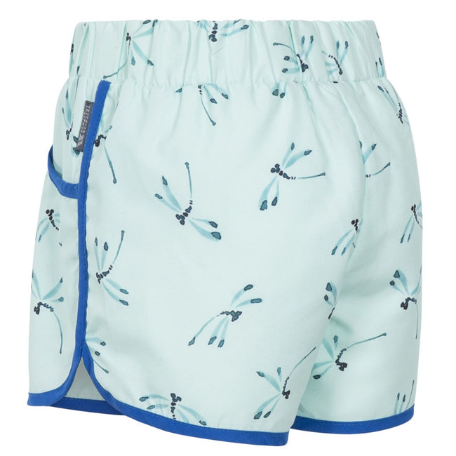 Pale Mint Print - Side - Trespass Childrens Girls Stunned Shorts