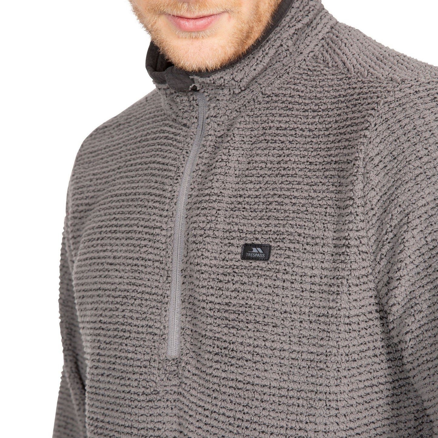 Storm Grey - Close up - Trespass Mens Nillsee Fleece Top