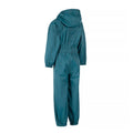 Teal - Back - Trespass Childrens-Kids Button Rain Suit