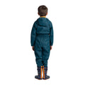Teal - Lifestyle - Trespass Childrens-Kids Button Rain Suit