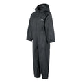 Dark Grey - Side - Trespass Childrens-Kids Button Rain Suit