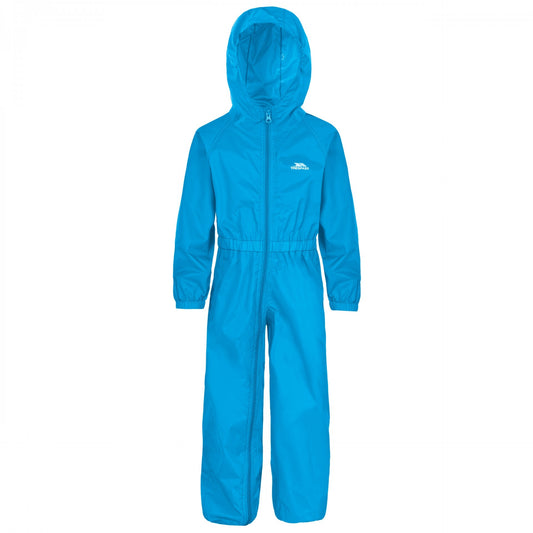 Blue - Front - Trespass Babies Button Rain Suit