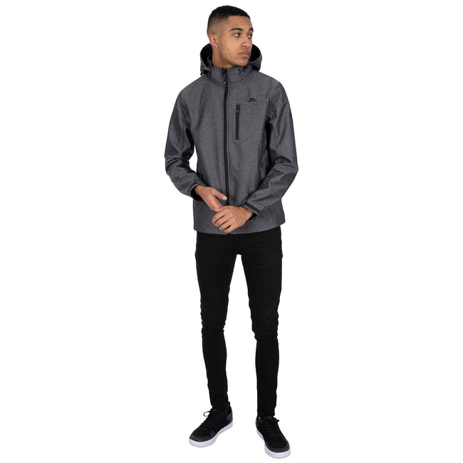 Grey Texture - Back - Trespass Mens Carter Waterproof Softshell Jacket