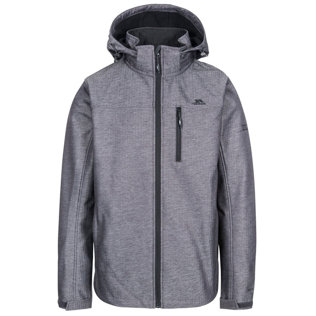 Grey Texture - Front - Trespass Mens Carter Waterproof Softshell Jacket