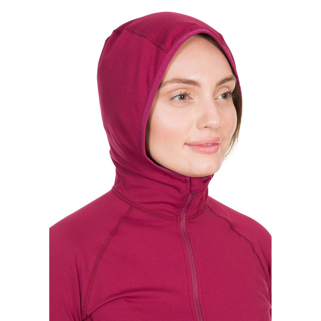 Berry - Lifestyle - Trespass Womens-Ladies Rebecca Hooded 1-2 Zip Top