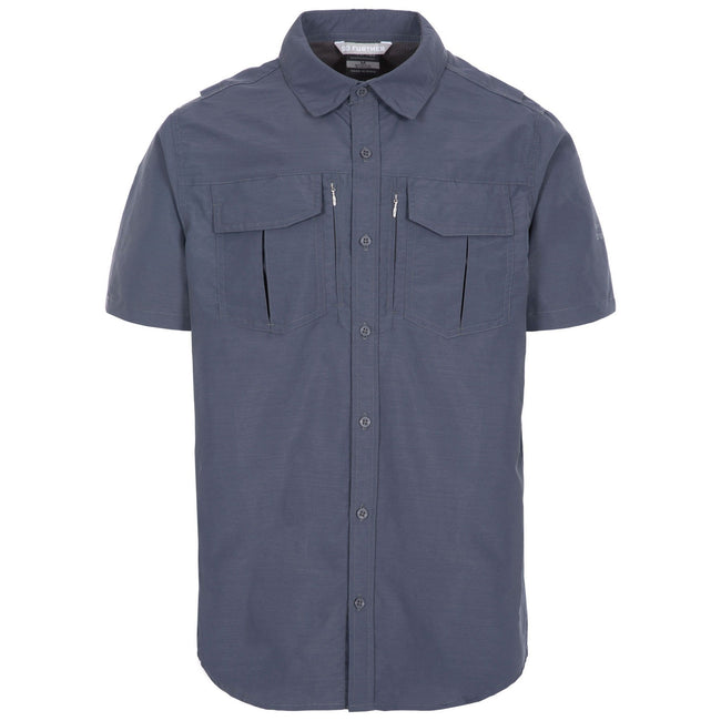 Dark Grey - Front - Trespass Mens Baddenotch Travel Shirt
