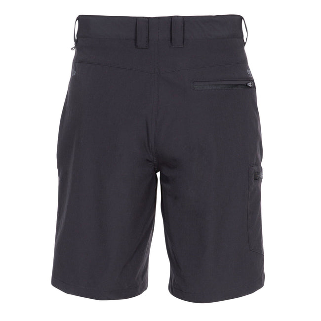 Black - Back - Trespass Mens Gatesgillwell Water Repellent Cargo Shorts