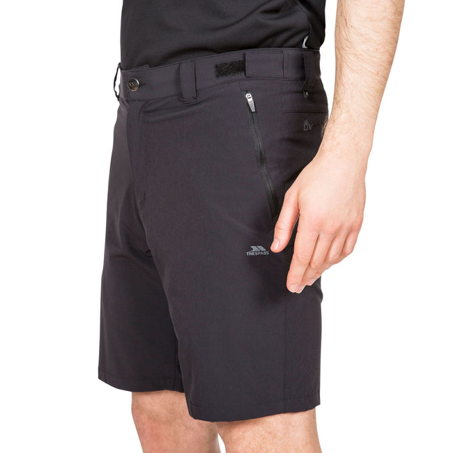 Black - Pack Shot - Trespass Mens Gatesgillwell Water Repellent Cargo Shorts