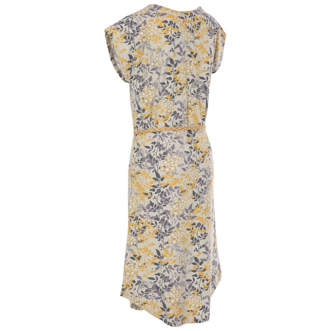 Pale Yellow-Grey Print - Back - Trespass Womens-Ladies Una Casual Dress