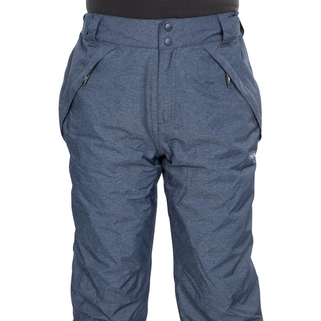 Navy Marl - Side - Trespass Mens Denver Ski Trousers