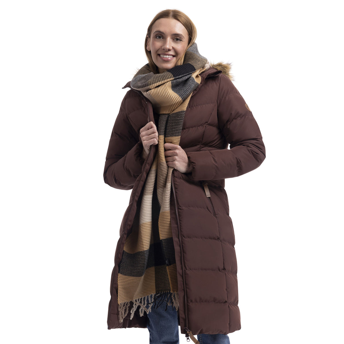 Mocha - Close up - Trespass Womens-Ladies Audrey Padded Jacket