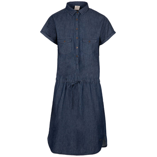 Navy-Chambray - Front - Trespass Womens-Ladies Talula Dress