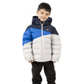 Pale Grey - Side - Trespass Childrens-Kids Layout Padded Jacket