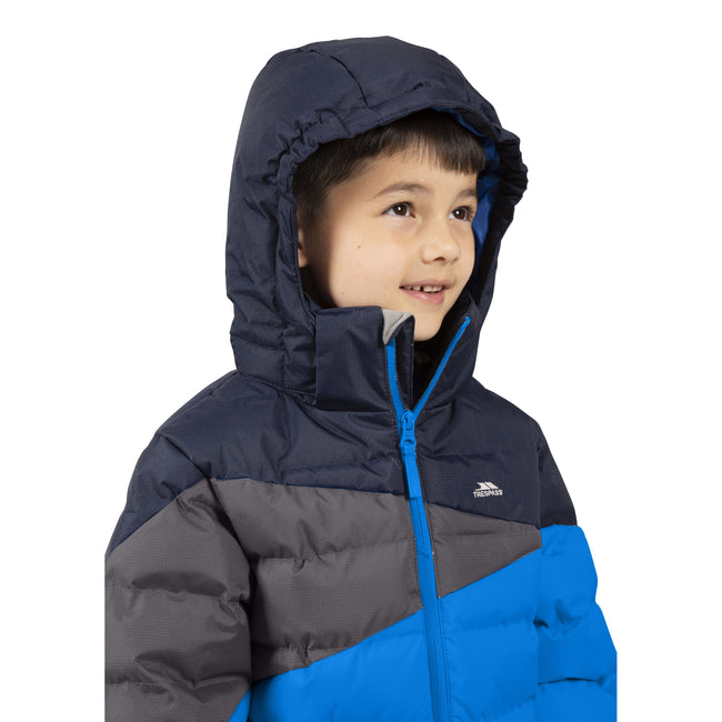 Blue - Side - Trespass Childrens-Kids Layout Padded Jacket