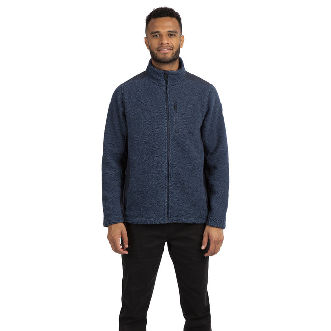 Smokey Blue Stripe - Side - Trespass Mens Farantino Fleece Jacket