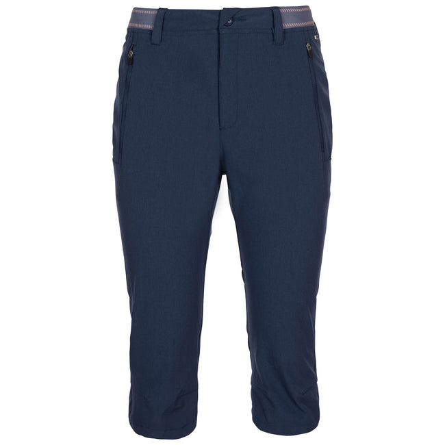 Navy - Front - Trespass Womens-Ladies Grateful 3-4 Shorts