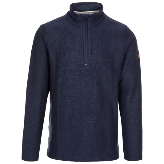 Navy - Front - Trespass Mens Taddingley Half Zip Sweatshirt