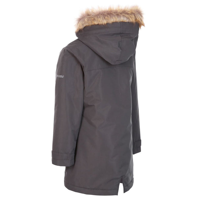 Dark Grey - Back - Trespass Girls Rhoda Waterproof Jacket