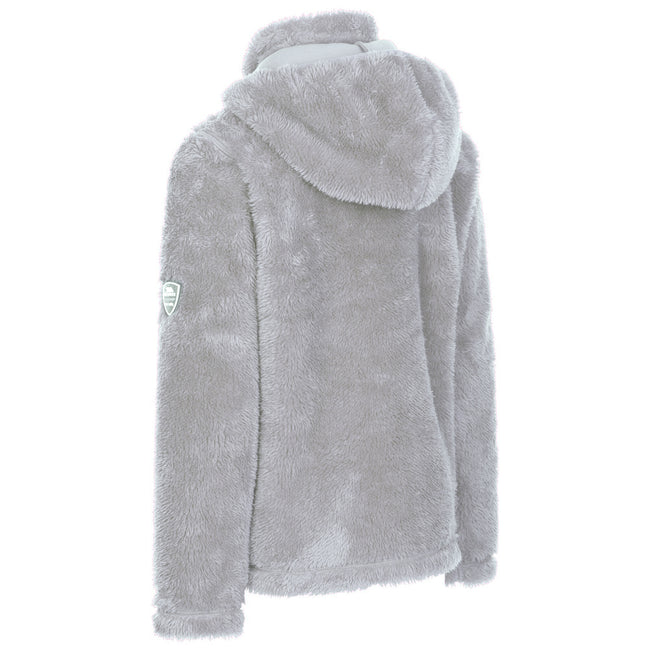 Pale Grey - Back - Trespass Girls Violetta Fluffy Fleece Jacket