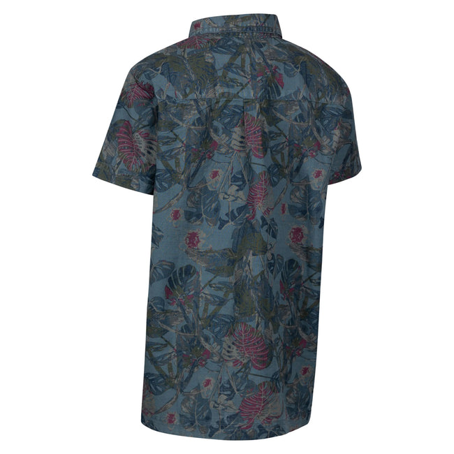 Navy Print - Back - Trespass Boys Bizarr Casual Shirt
