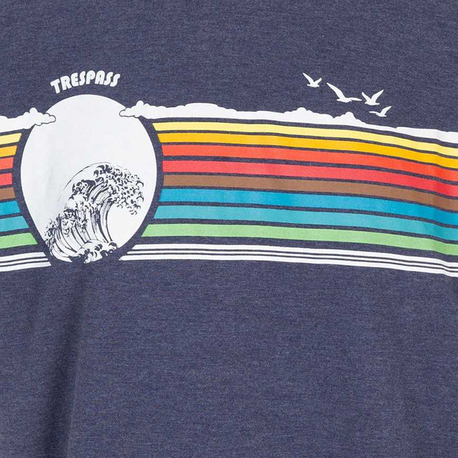 Navy Marl - Side - Trespass Mens Lakehouse T-Shirt