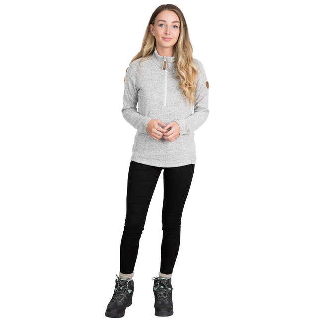 Grey Marl - Back - Trespass Womens-Ladies Tenderness Leather Fleece Top