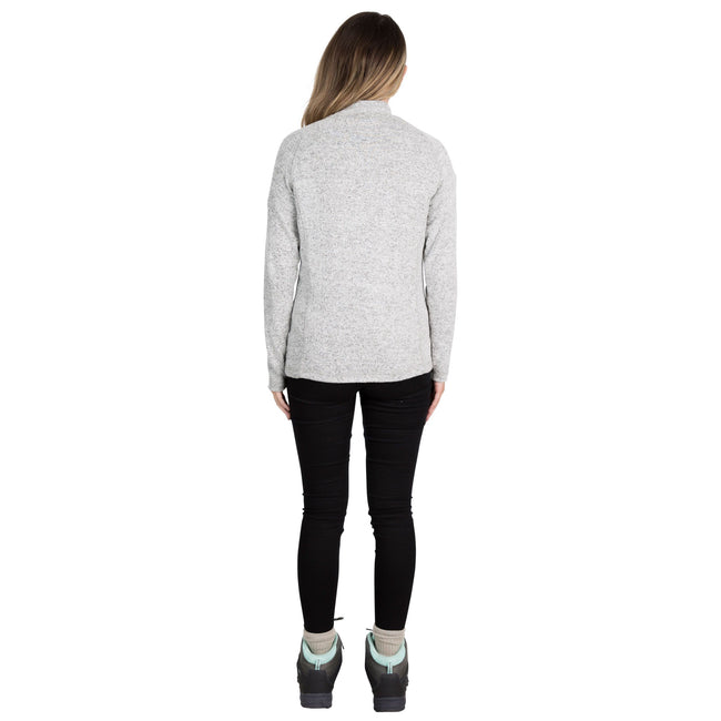 Grey Marl - Side - Trespass Womens-Ladies Tenderness Leather Fleece Top