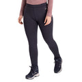 Navy Marl - Side - Trespass Womens-Ladies Fuzzy Sherpa Leggings