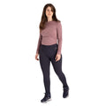 Navy Marl - Pack Shot - Trespass Womens-Ladies Fuzzy Sherpa Leggings