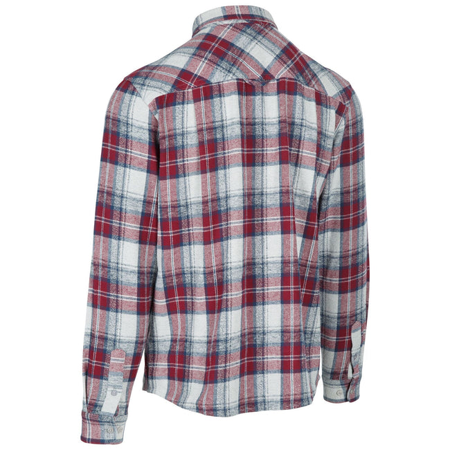 Raspberry Check - Back - Trespass Mens Wrothamton Shirt