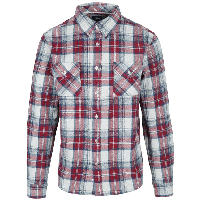 Raspberry Check - Front - Trespass Mens Wrothamton Shirt