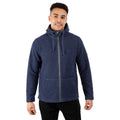 Navy Marl - Close up - Trespass Mens Scawton Zipped Hoodie