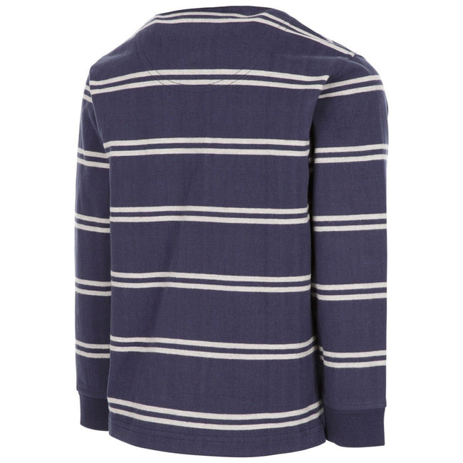 Navy - Side - Trespass Boys Keelbeg Striped Jersey