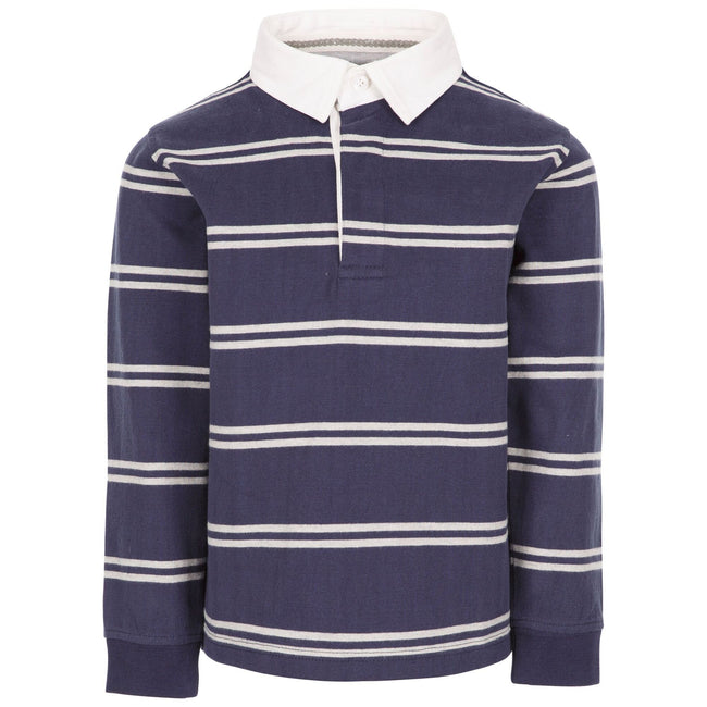 Navy - Front - Trespass Boys Keelbeg Striped Jersey
