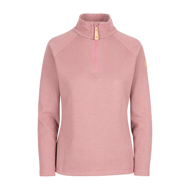 Rose Blush Marl - Front - Trespass Womens-Ladies Olga Leather Fleece Top