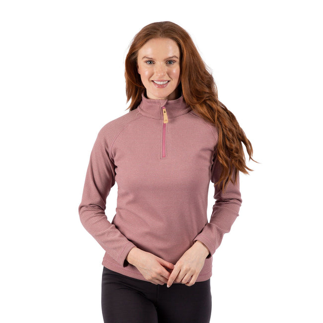 Rose Blush Marl - Side - Trespass Womens-Ladies Olga Leather Fleece Top