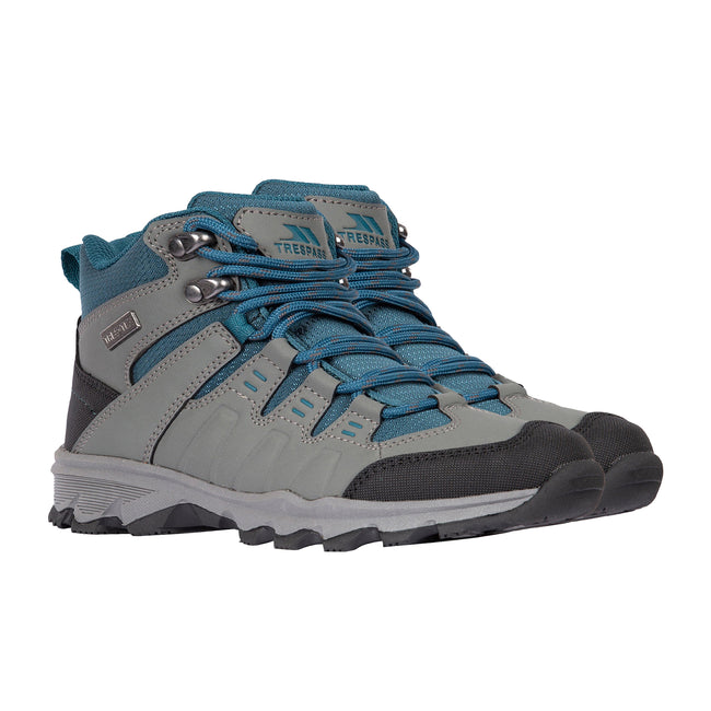 Grey-Blue - Side - Trespass Childrens-Kids Ash Walking Boots