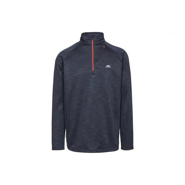 Navy Marl - Front - Trespass Mens Harold Half Zip Fleece Top